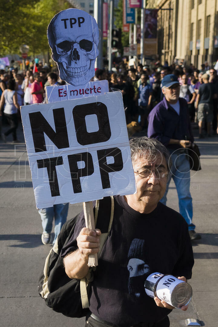 Protesta con la firma del Acuerdo Transpacífico (TPP) 