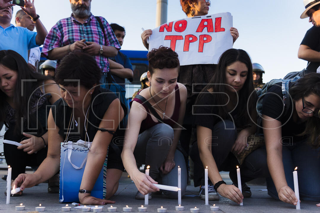 Protesta con la firma del Acuerdo Transpacífico (TPP) 