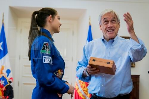 Presidente Sebastián Piñera recibe a Alyssa Carson