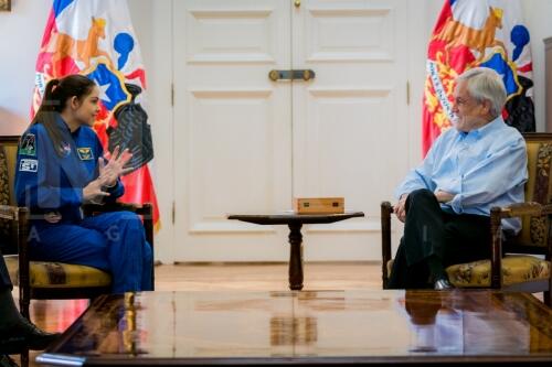 Presidente Sebastián Piñera recibe a Alyssa Carson