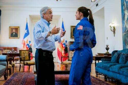 Presidente Sebastián Piñera recibe a Alyssa Carson