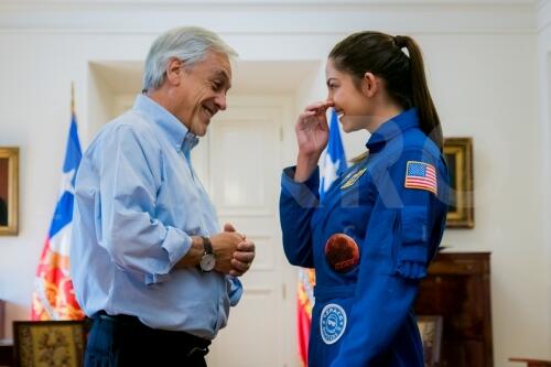 Presidente Sebastián Piñera recibe a Alyssa Carson