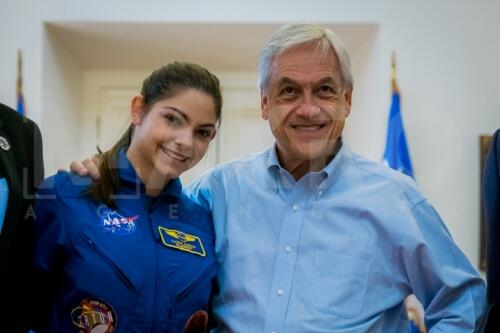 Presidente Sebastián Piñera recibe a Alyssa Carson