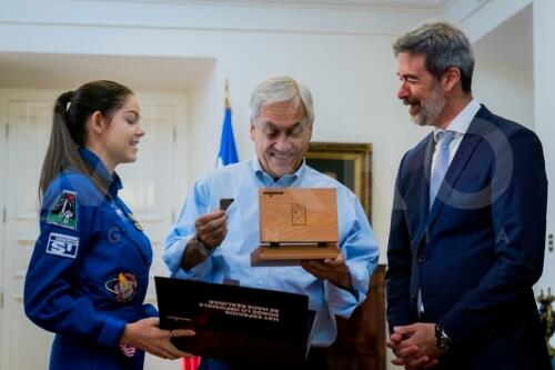 Presidente Sebastián Piñera recibe a Alyssa Carson