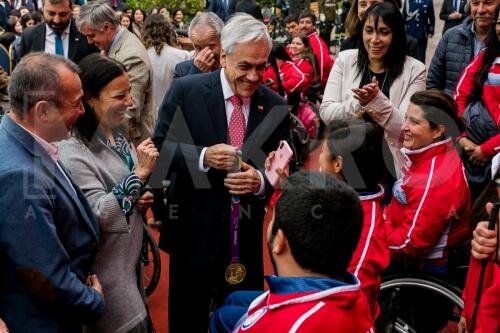 Recibiemiento deportistas paralimpicos en La Moneda