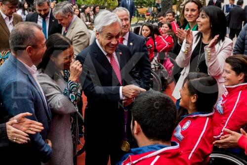 Recibiemiento deportistas paralimpicos en La Moneda