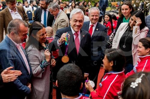 Recibiemiento deportistas paralimpicos en La Moneda