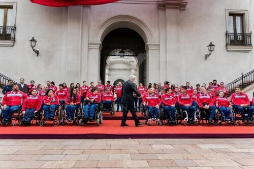 Recibiemiento deportistas paralimpicos en La Moneda