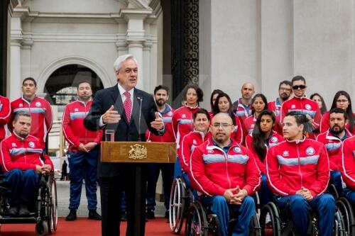 Recibiemiento deportistas paralimpicos en La Moneda