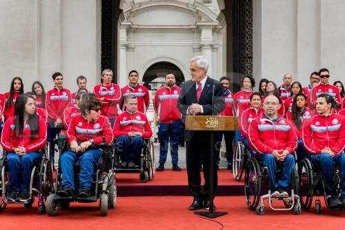 Recibiemiento deportistas paralimpicos en La Moneda