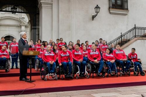 Recibiemiento deportistas paralimpicos en La Moneda