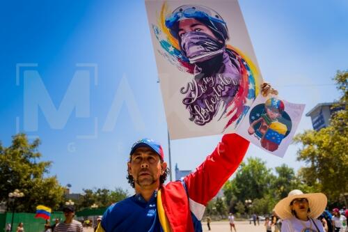 Venezolanos en Chile salen a manifestar nuevamente su apoyo a Guaidó